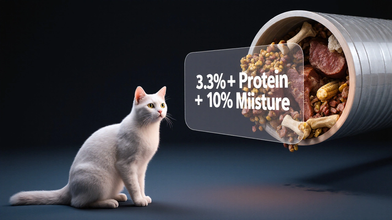 Чистый путь для мясных белков в организме кошки против забитого канала с крахмалом и костной мукой.