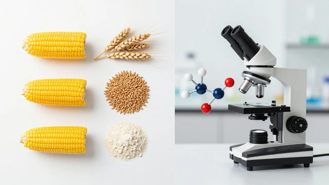 Коллаж из натуральных ингредиентов и элементов научной лаборатории
