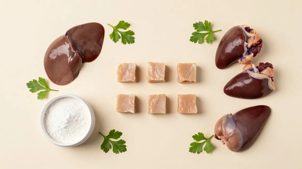 Кубики куриной грудки с субпродуктами для баланса рациона